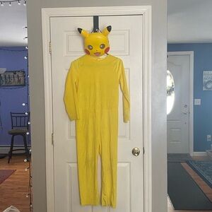 Yellow Plush Pikachu Costume with mask